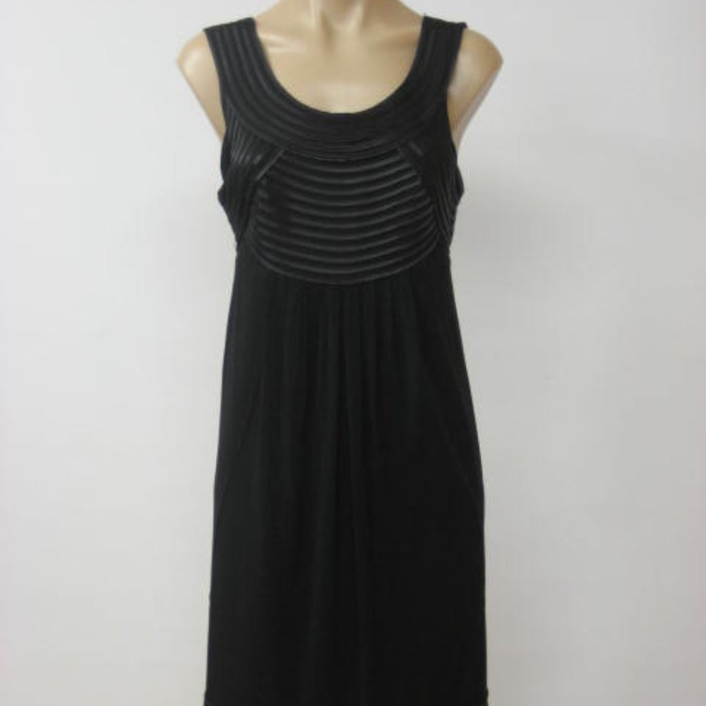 ANNE KLEIN Black Embroidered Sleeveless Dress XS XSmall NWT $295